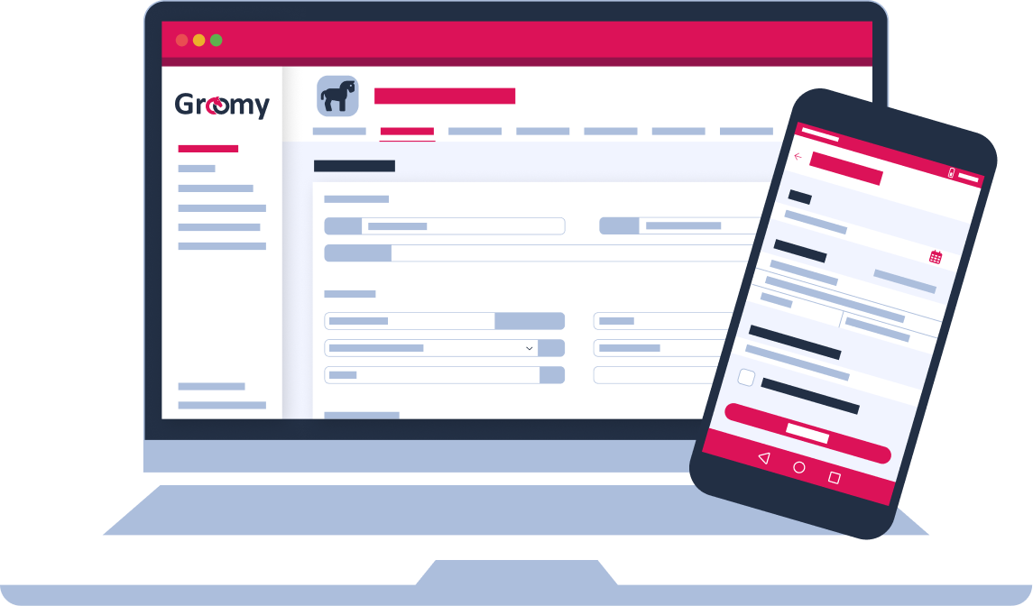 Application Groomy sur ordinateur et mobile